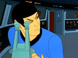 Spock has circles around his eyes after looking through a telescope