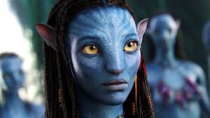 A picture of one of the female Avatars from the movie AVATAR