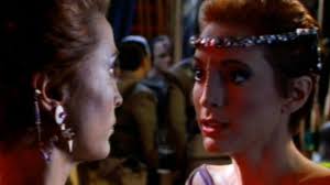 Kira looking at Mirror Kira