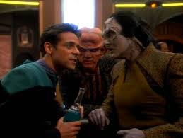Bashir, Garak, and Quark at the bar