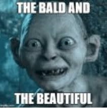 Gollum says "the bald and the beautiful"