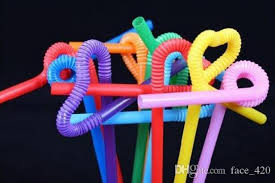 Flexible, colorful bendy straws