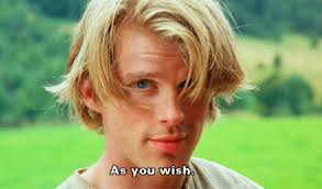 Wesley saying "as you wish" in THE PRINCESS BRIDE.