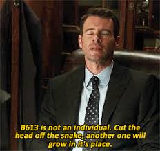Jake from SCANDAL: "B613 is not an individual. Cut the head off the snake, another one will grow in its place."