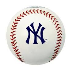 New York Yankees insignia on a baseball