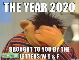 The year 2020, brought to you by the letters "w, t, and f" - sesame street
