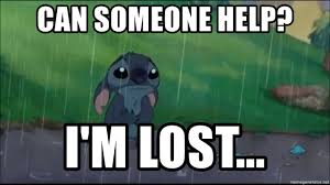 Stitch "can someone help me, I'm lost?"
