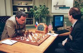 Gary Kasperov plays chess vs. deep blue