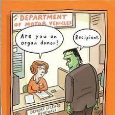 Frankenstein's monster says he's an organ recipient instead of a donor