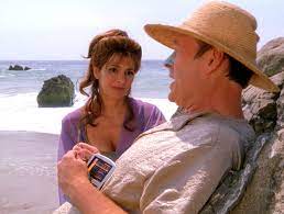 Troi and Barclay on the beach