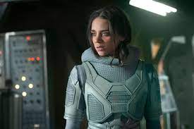Hannah John-Kamen in her ghost suit