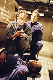 Phlox checking out "dead" Mayweather while Archer looks on